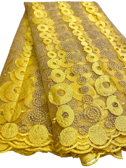 Yellow and Silver Lace - 5yards