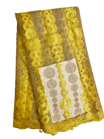 Yellow and Silver Lace - 5yards