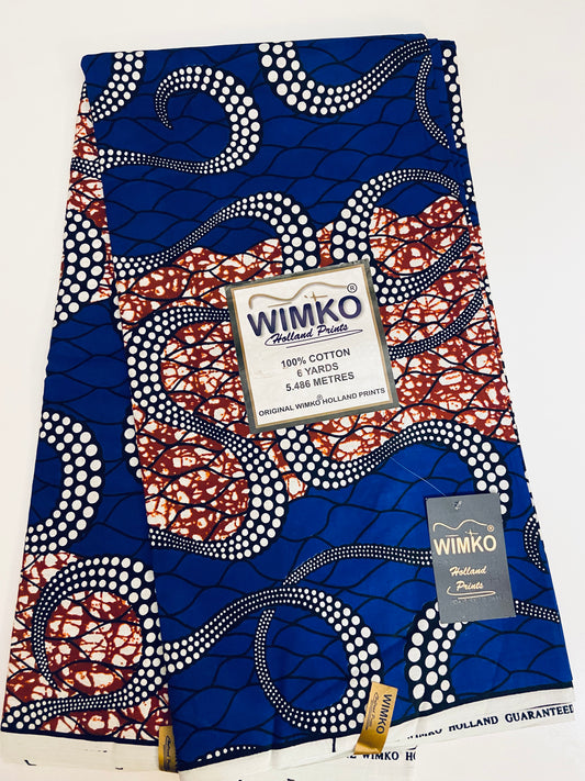 100% Cotton Wimko Holland Prints /Ankara African Wax Prints - 6yards