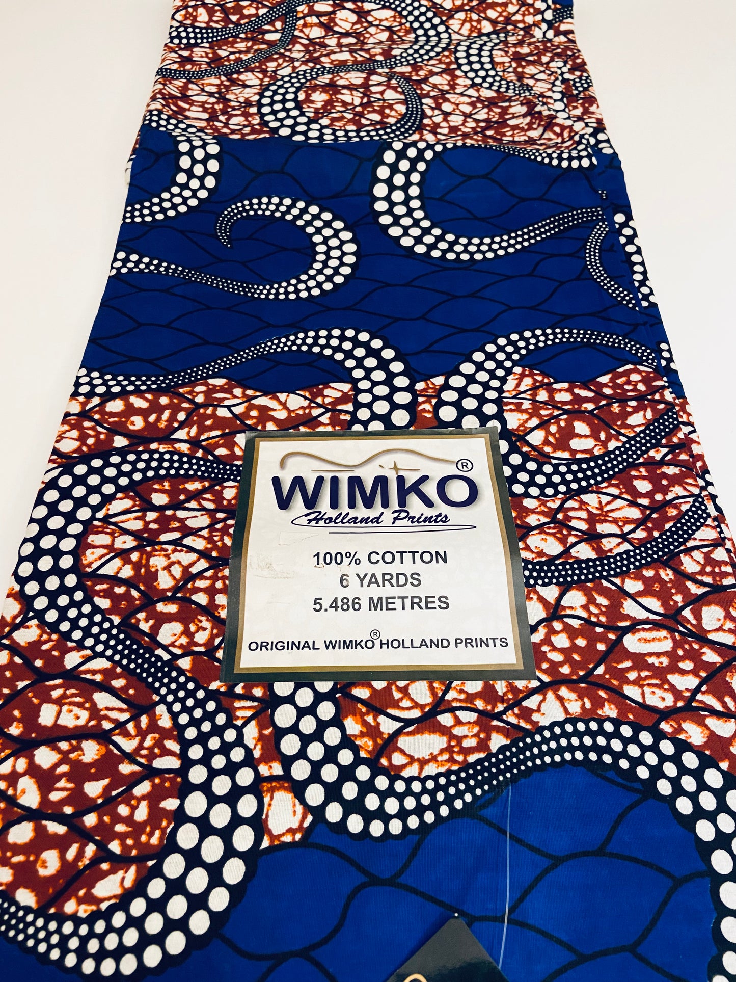 100% Cotton Wimko Holland Prints /Ankara African Wax Prints - 6yards