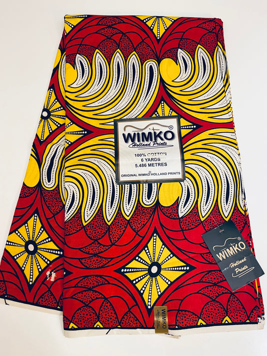 100% Cotton Wimko Holland Prints /Ankara African Wax Prints - 6yards